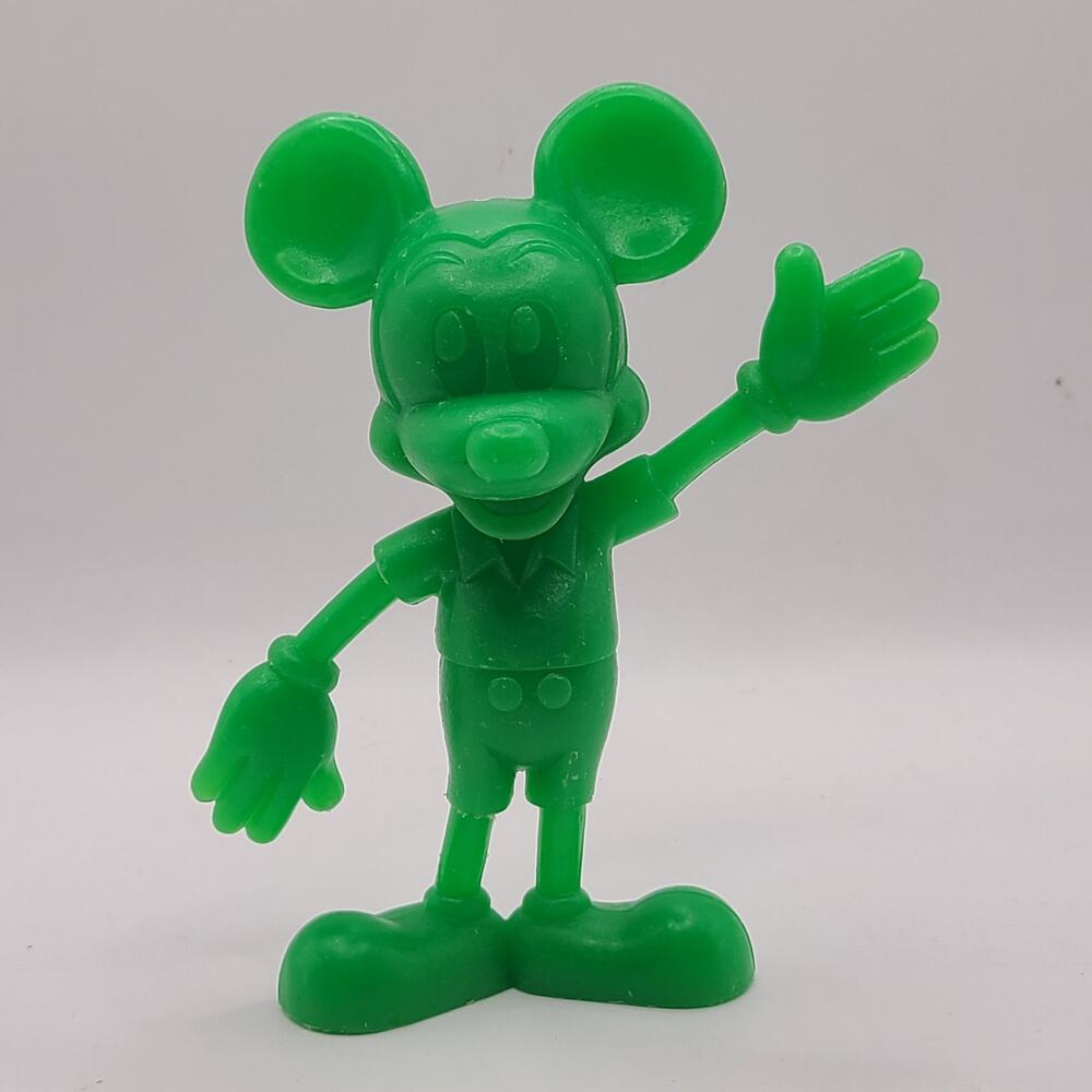 WALT DISNEY LOUIS MARX & CO. Green MICKEY MOUSE FIGURINE-1971- MADE IN THE USA